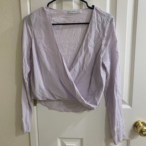 Chelsea Flower 100% Silk Shirt, Lilac, Size XS